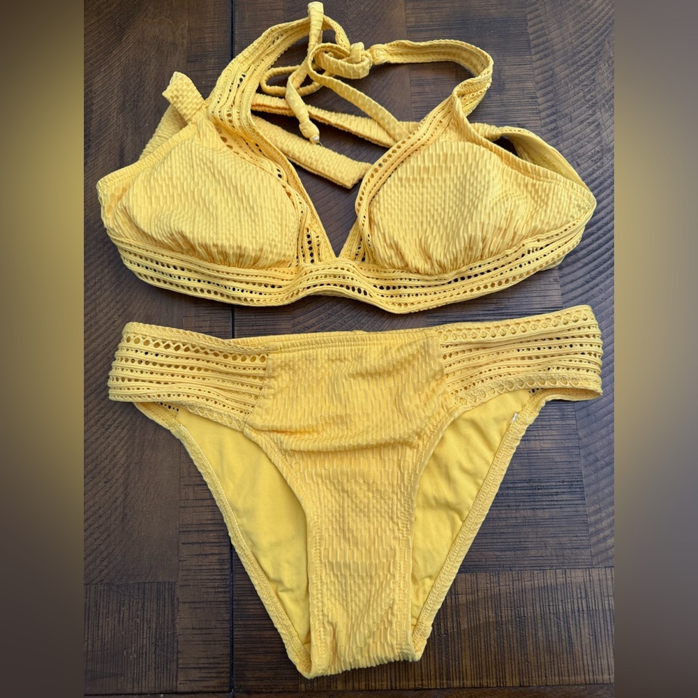 Robin Piccone Sunny Yellow Textured Bikini